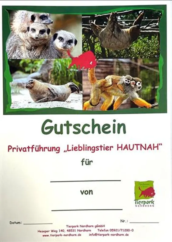 Versand Gutschein Lieblingstier hautnah